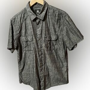 Rock & Republic Men's button down short sleeve shirt Size Large